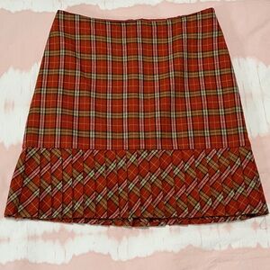 Dressbarn Red Acrylic Wool Blend Plaid Skirt size 8